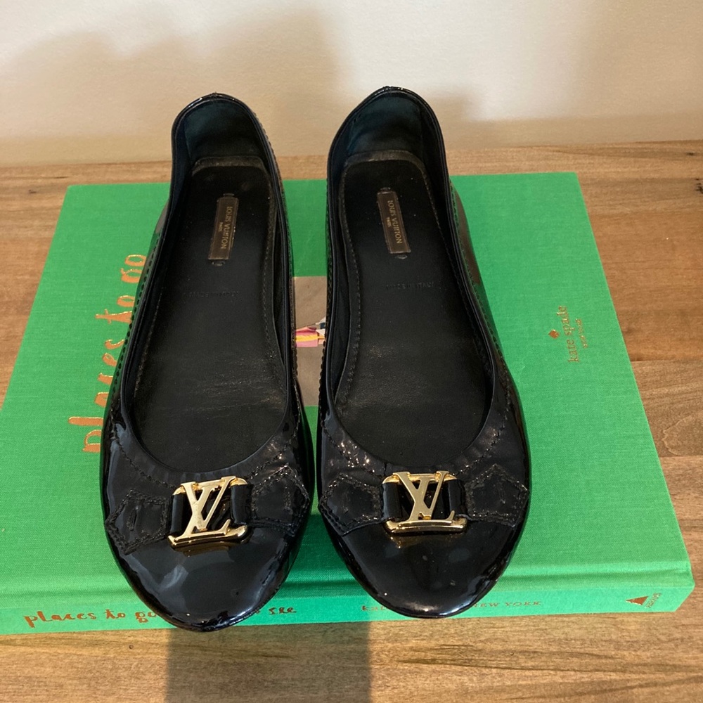 LV Ballerina Black Patent Shoe